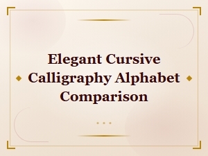 Comparing Elegant Cursive Calligraphy Alphabets